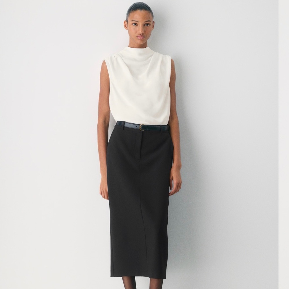 Babaton Carter Sleeveless Blouse in White